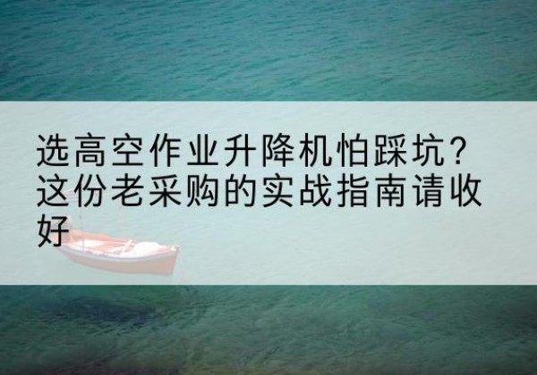 西乡塘高空作业升降机厂家推荐-选高空作业升降机怕踩坑？这份老采购的实战指南请收好